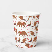 Gobelets En Papier Fête du Canada Animaux canadiens (Verso)