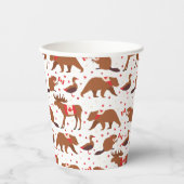 Gobelets En Papier Fête du Canada Animaux canadiens (Recto)