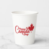 Gobelets En Papier Fête du Canada avec feuille d'érable (Verso)