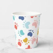 Gobelets En Papier Fête du chien coloré Paw (Verso)