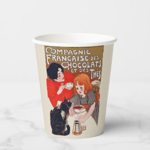 Gobelets En Papier Fête du Chocolat Français Steinlen Art