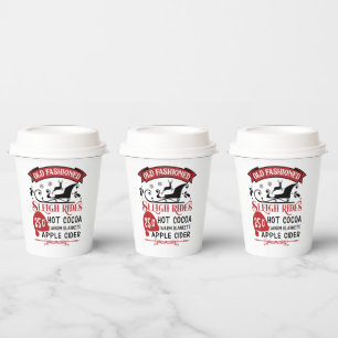 Gobelets En Papier Fête du cidre de cacao chaud de Noël