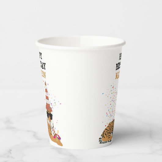 Gobelets En Papier Fête du tigre - Animaux ayant une fête (Gauche)
