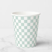 Gobelets En Papier Fête Green Retro Checker (Recto)