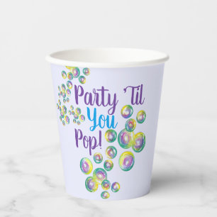 Gobelets En Papier Fête jusqu'à vous Pop souffler bulles Iridescente