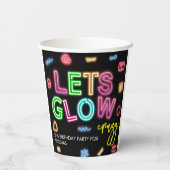 Gobelets En Papier Fête laser d'anniversaire de néon fou (Verso)