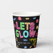 Gobelets En Papier Fête laser d'anniversaire de néon fou (Recto)