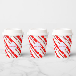 Gobelets En Papier Fête Personnalisée avec Nom Rouge Bannière Polska