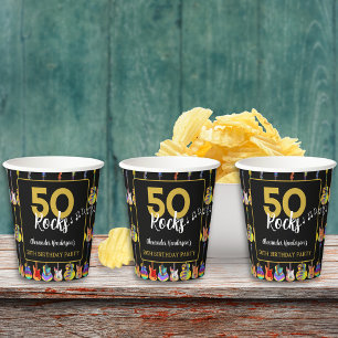 Gobelets En Papier Fête personnalisée pour les 50 ans de la guitare