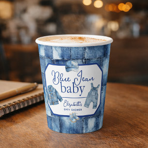 Gobelets En Papier Fête Prénatale sur le thème des jeans bleus bébé e
