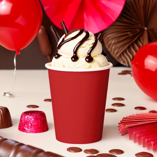 Gobelets En Papier Fête rouge couleur solide