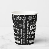 Gobelets En Papier Fêtes de Noël, motif de Noël (Verso)