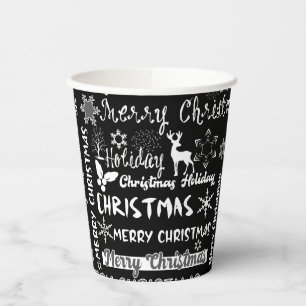 Gobelets En Papier Fêtes de Noël, motif de Noël