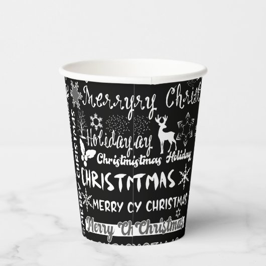 Gobelets En Papier Fêtes de Noël, motif de Noël (Droite)