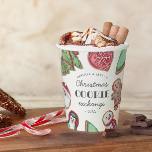 Gobelets En Papier Fêtes de Noël personnalisées Fête de l'échange de