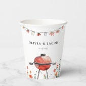 Gobelets En Papier Fêtons avec BBQ Couples Douche (Verso)