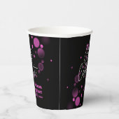 Gobelets En Papier Fêtons l'anniversaire rose Bokeh Gradient noir (Droite)