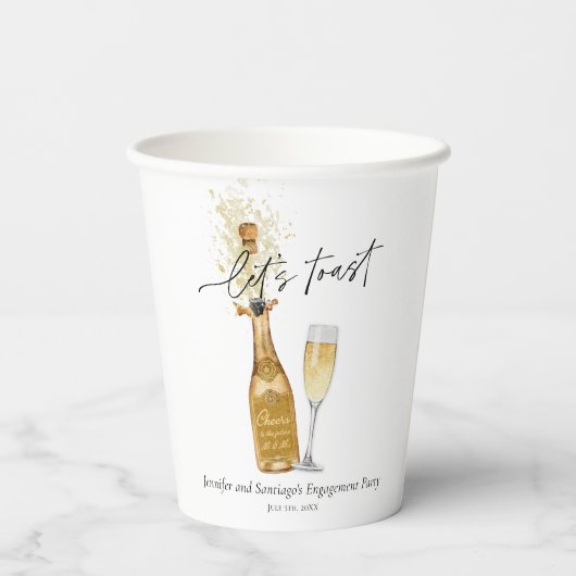 Gobelets En Papier Fêtons les fiançailles des couples (Verso)