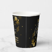 Gobelets En Papier Fêtons l'or Bokeh Gradient Noir Anniversaire (Droite)