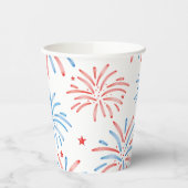 Gobelets En Papier Feu d'artifice aquarelle Parti du 4 juillet (Gauche)