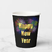 Gobelets En Papier Feu d'artifice du Nouvel An (Verso)