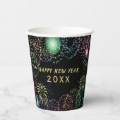 Gobelets En Papier Feu d'artifice du Nouvel An (Recto)