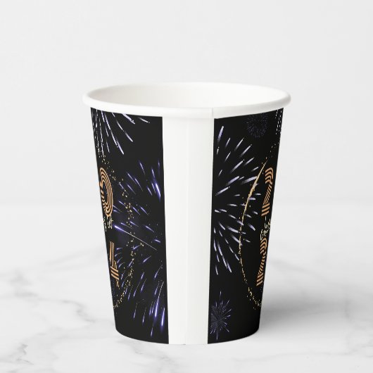 Gobelets En Papier Feu d'artifice du Nouvel An 2024 Fête (Droite)