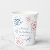 Gobelets En Papier Feu d'artifice patriotique été 1er fête d'annivers (Recto)