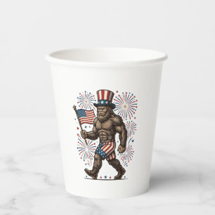 Gobelets En Papier Feu d'artifice patriotique Sasquatch Gravure vinta