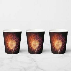 Gobelets En Papier Feu d'artifice rouge, blanc et bleu I Patriotique