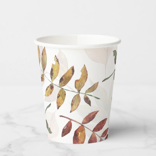 Gobelets En Papier Feuillage d'automne Aquarelle d'automne (Gauche)