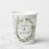 Gobelets En Papier feuillage rustique couronne ferme mariage mariage (Verso)