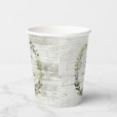 Gobelets En Papier feuillage rustique couronne ferme mariage mariage (Droite)