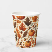 Gobelets En Papier feuille/citrouille/cavernes Automne (Recto)