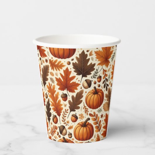 Gobelets En Papier feuille/citrouille/cavernes Automne (Recto)