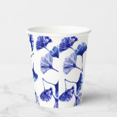 Gobelets En Papier Feuille de Gingko bleu et blanc (Droite)