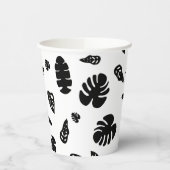 Gobelets En Papier Feuille d'été noir et blanc Tropical Motif (Gauche)