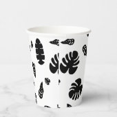 Gobelets En Papier Feuille d'été noir et blanc Tropical Motif (Droite)