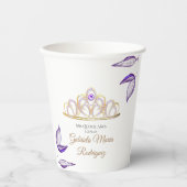 Gobelets En Papier Feuille violet Gold Tiara Quinceañera (Recto)