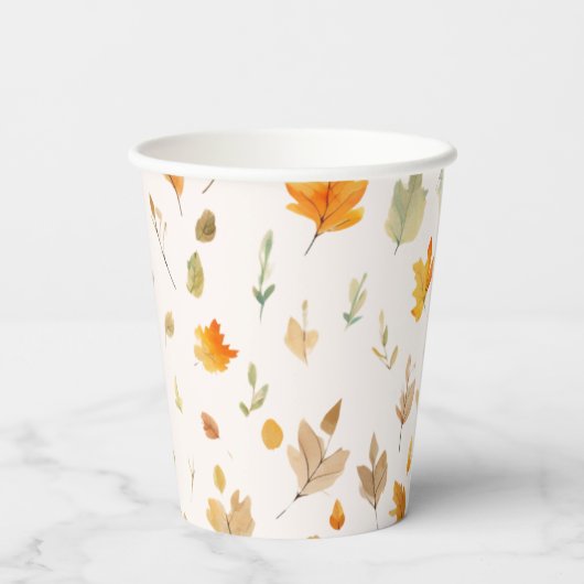 Gobelets En Papier Feuilles automnales | (Verso)