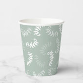 Gobelets En Papier Feuilles botaniques verts turquoises (Gauche)