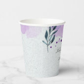 Gobelets En Papier Feuilles d'aquarelle vert pourpre (Droite)