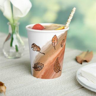 Gobelets En Papier Feuilles d'automne d'Agate