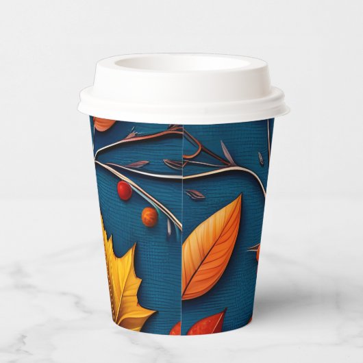 Gobelets En Papier Feuilles d'automne et Denim (Droite)