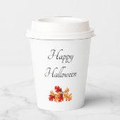 Gobelets En Papier Feuilles d'automne Halloween élégantes (Verso)