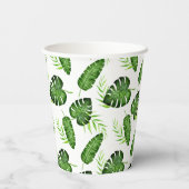 Gobelets En Papier Feuilles de jungle tropicale verdure fête botaniqu (Verso)