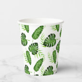 Gobelets En Papier Feuilles de jungle tropicale verdure fête botaniqu (Recto)