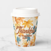 Gobelets En Papier Feuilles de l'érable Thanksgiving Brunch Dîner (Recto)