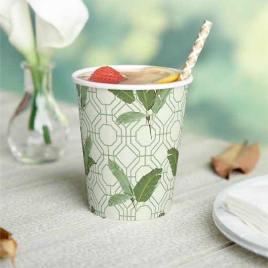 Gobelets En Papier Feuilles de palmiers tropicaux (Insitu)