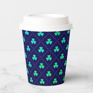 Gobelets En Papier Feuilles de trèfle motif de la Saint-Patrick-53223